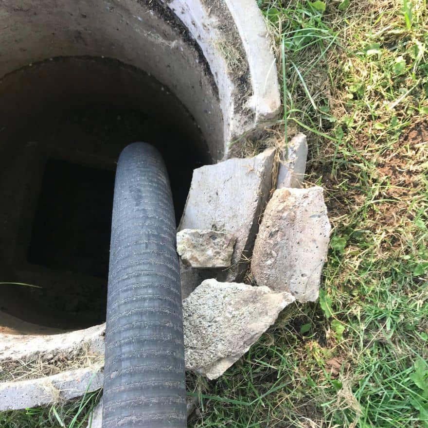 broken septic riser