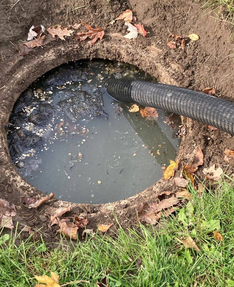 backed up septic needing repair