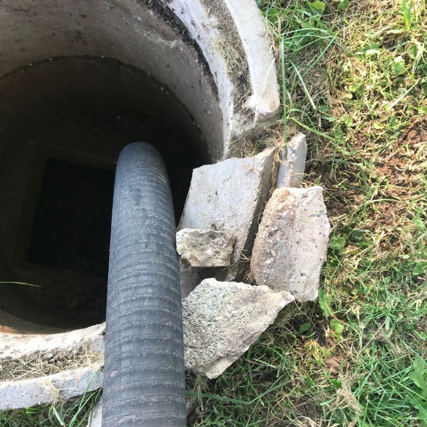 broken septic riser